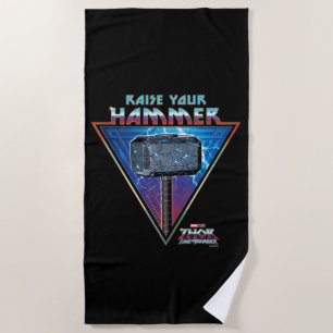 Raise Your Hammer - Mjölnir Graphic Beach Towel