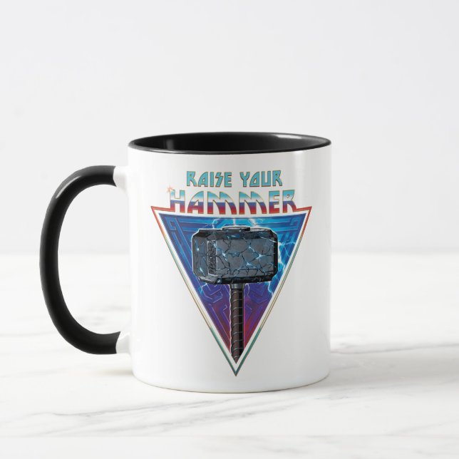 Raise Your Hammer - Mjölnir Graphic Mug (Left)