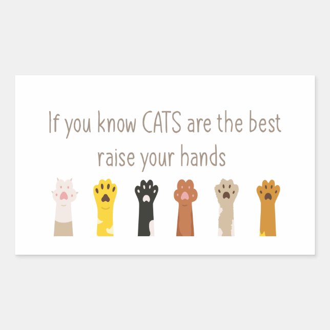 Raise Your Hands Cats Are Best Fun Quote   Sticker (Front)