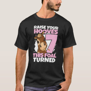 Raise Your Hooves 7th Birthday Girl Horses T-Shirt