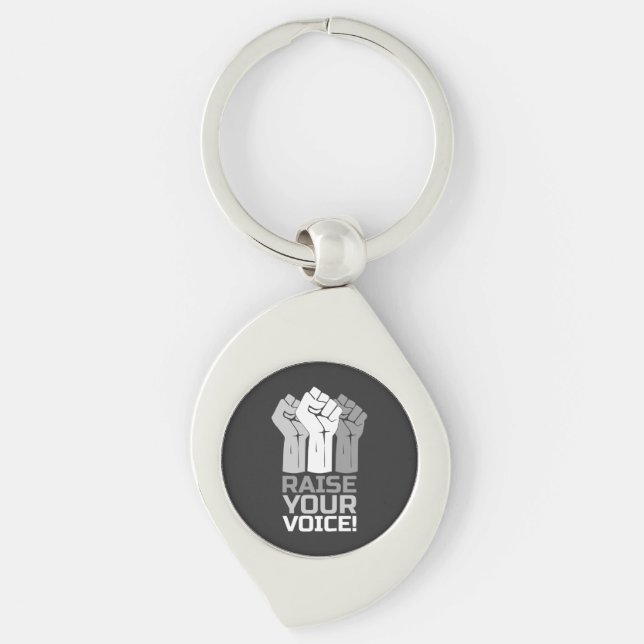Raise Your Voice 3 W Keychain (Front)