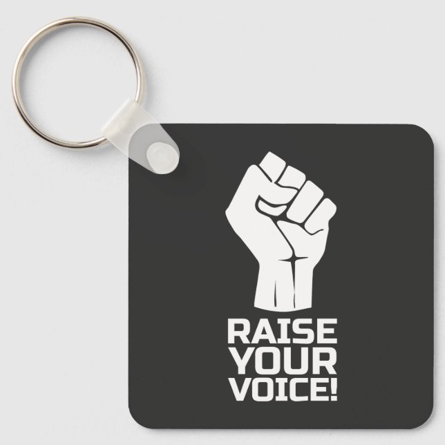 Raise Your Voice 5 w Keychain (Front)