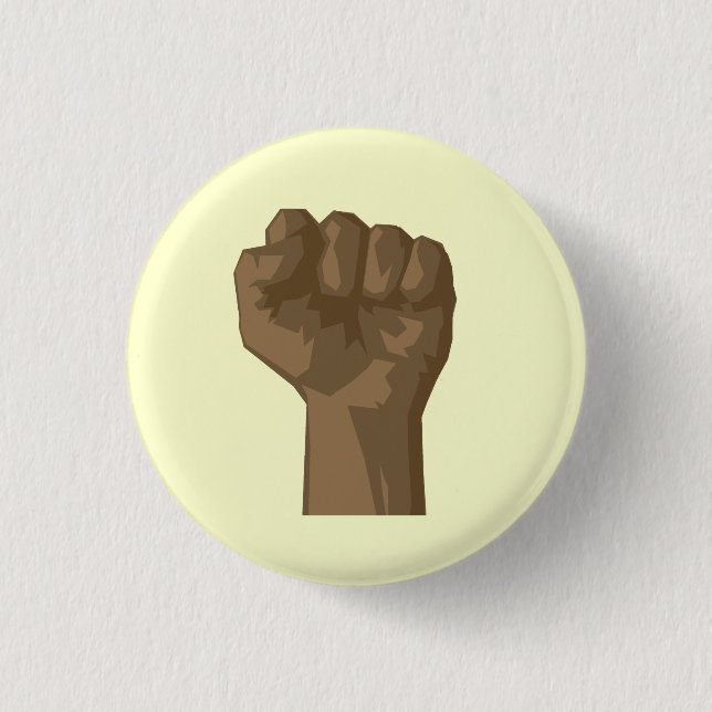 Raised Black Fist 1 Inch Round Button (Front)