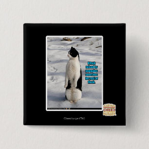Raised by Penguins 2 Inch Square Button