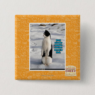 Raised by Penguins 2 Inch Square Button