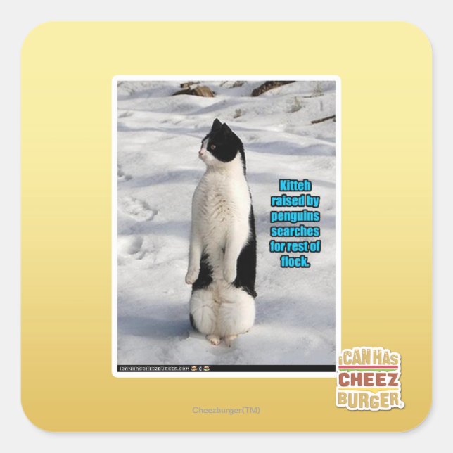 Raised by Penguins Square Sticker (Front)