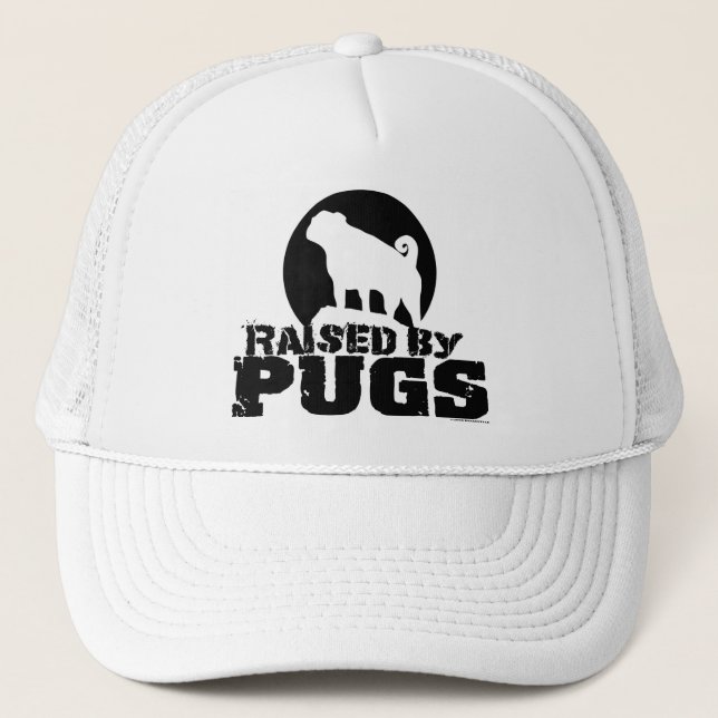 RAISED BY PUGS Hat (Front)