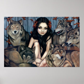 Raised by Wolves fantasy wolf dog Art Print