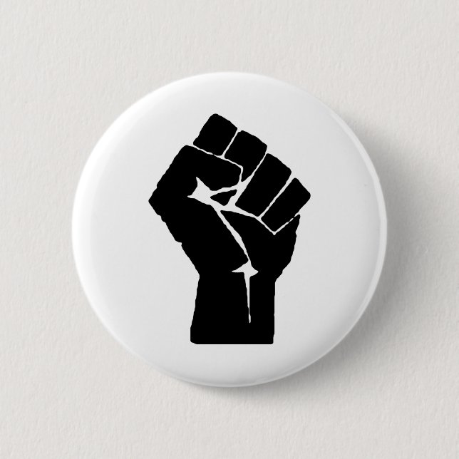 Raised Clenched Fist 2 Inch Round Button (Front)