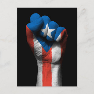 Raised Clenched Fist with Puerto Rican Flag Postcard