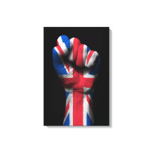 Raised Clenched Fist with Union Jack Flag