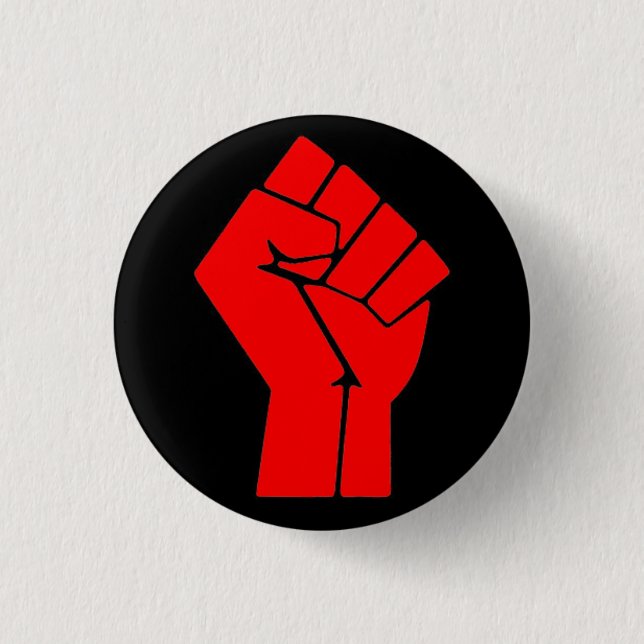 Raised Fist 1 Inch Round Button (Front)
