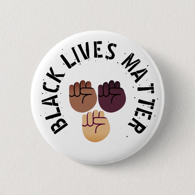 Raised Fist - Black Lives Matter 2 Inch Round Button (Front)
