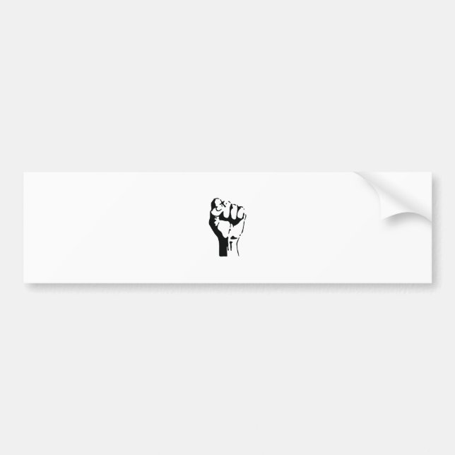 raised fist bumper sticker (Front)