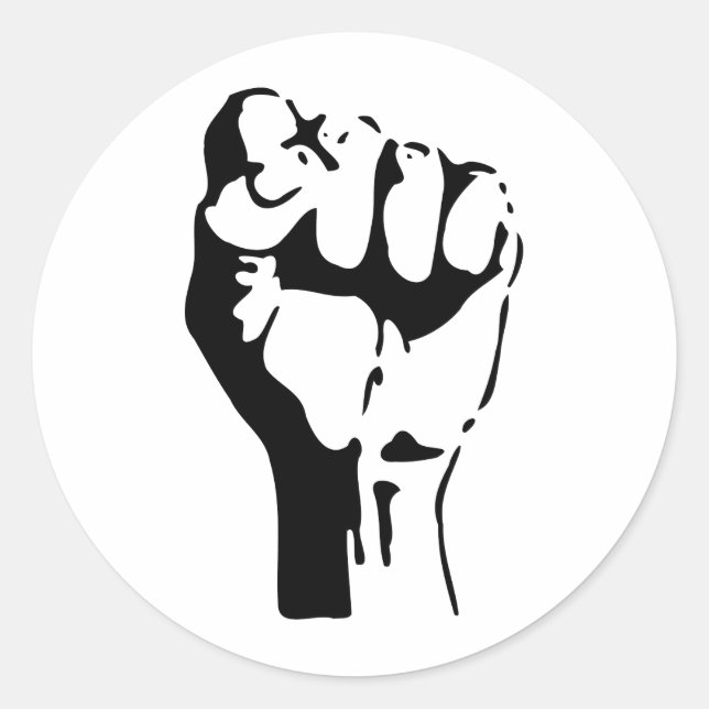 Raised Fist Classic Round Sticker (Front)
