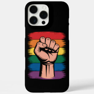 Raised Fist Pride Rainbow LGBTQ Support Rights iPhone 16 Pro Max Case