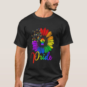 Raised Fist Sunflower Pride Lgbt Gay Lesbian Trans T-Shirt