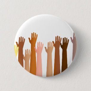 Raised Hands 2 Inch Round Button