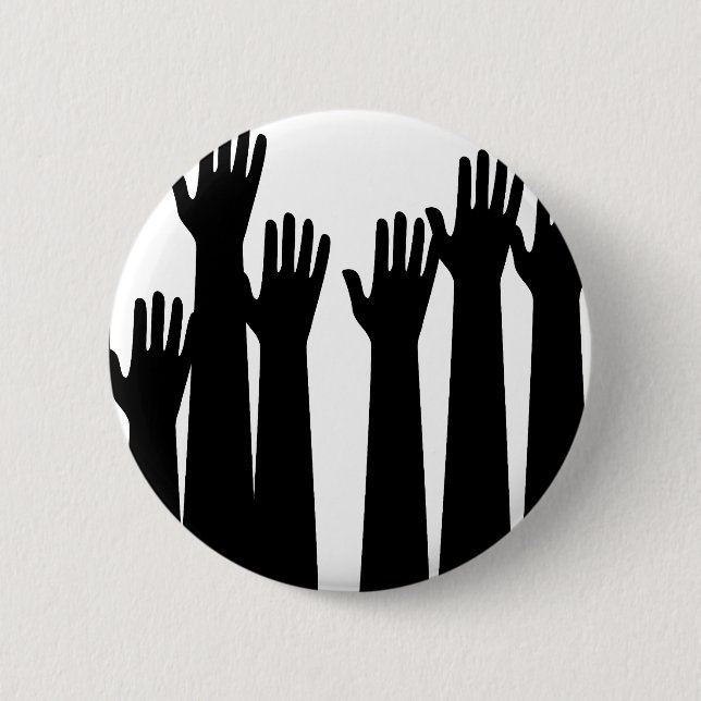 Raised Hands 2 Inch Round Button (Front)