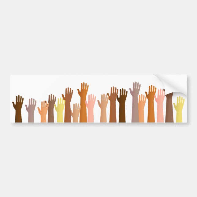 Raised Hands Bumper Sticker (Front)