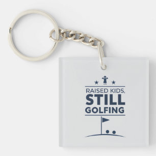 Raised Kids Still Golfing Modern Golf Humor Keychain