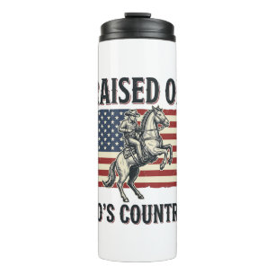 Raised On 90s Country Cowboy Western Shirt Design_ Thermal Tumbler