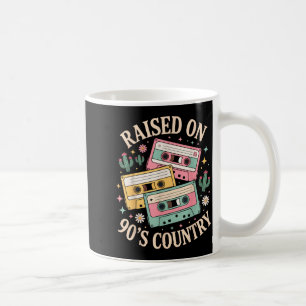 Raised On 90's Country Music Retro Cette Design  Coffee Mug