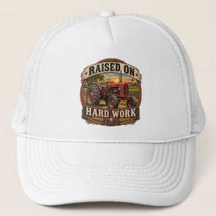 Raised on Hard Work Vintage Farm Tractor Hat