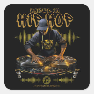 Raised On Hip Hop DJ 50th Anniversary Graph Square Sticker