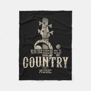 Raised On Old Country Music 80s 90s Vintage Southe Fleece Blanket