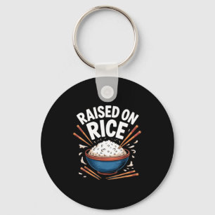 Raised On Rice Food Lover Bowl Design For Fun Casu Keychain