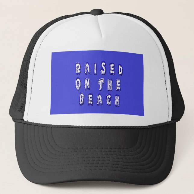 Raised on the Beach: A Nautical Design Trucker Hat (Front)