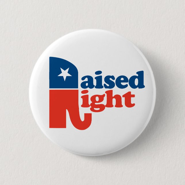 Raised Right 2 Inch Round Button (Front)