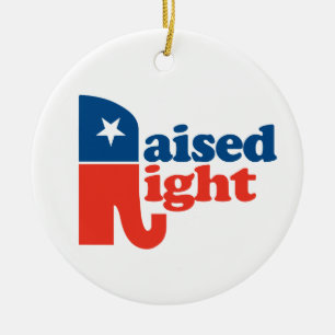 Raised Right Ceramic Ornament