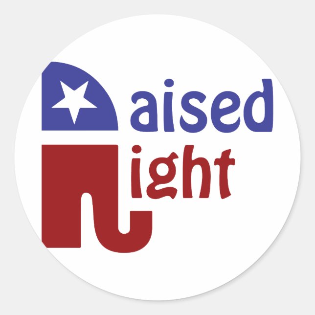 Raised Right Classic Round Sticker (Front)