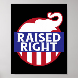 Raised Right Raised Right Vote Trump Republican El Poster