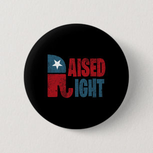Raised Right Republican Elephant Vote Republican T 2 Inch Round Button