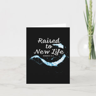 Raised To New Life Christian Faith Church Baptism  Card