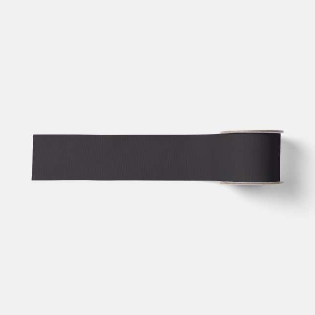 Raisin Black Solid Colour Grosgrain Ribbon (Front)