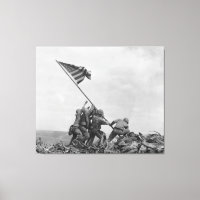 Raising American flag on Iwo Jima (1945)