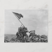 Raising American flag on Iwo Jima (1945)