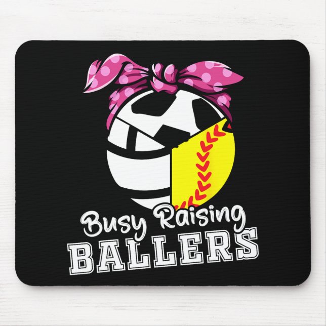 Raising Ballers - Funny Softball Volleyball Soccer Mouse Pad (Front)