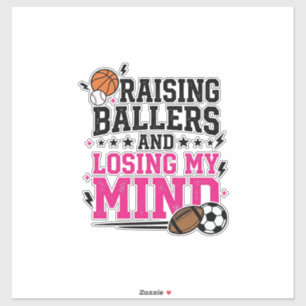 Raising Ballers Sports Mom Vintage T-Shirt Design