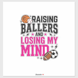 Raising Ballers Sports Mom Vintage T-Shirt Design_