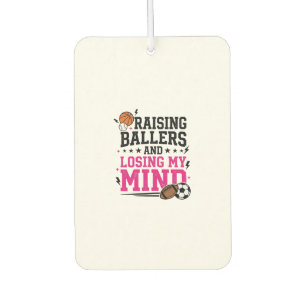 Raising Ballers Sports Mom Vintage T-Shirt Design Air Freshener