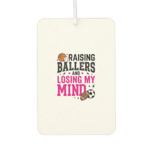 Raising Ballers Sports Mom Vintage T-Shirt Design_ Air Freshener