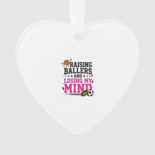Raising Ballers Sports Mom Vintage T-Shirt Design  Ornament