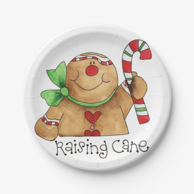 Raising Cane Gingerbread Man Paper Plate (Front)