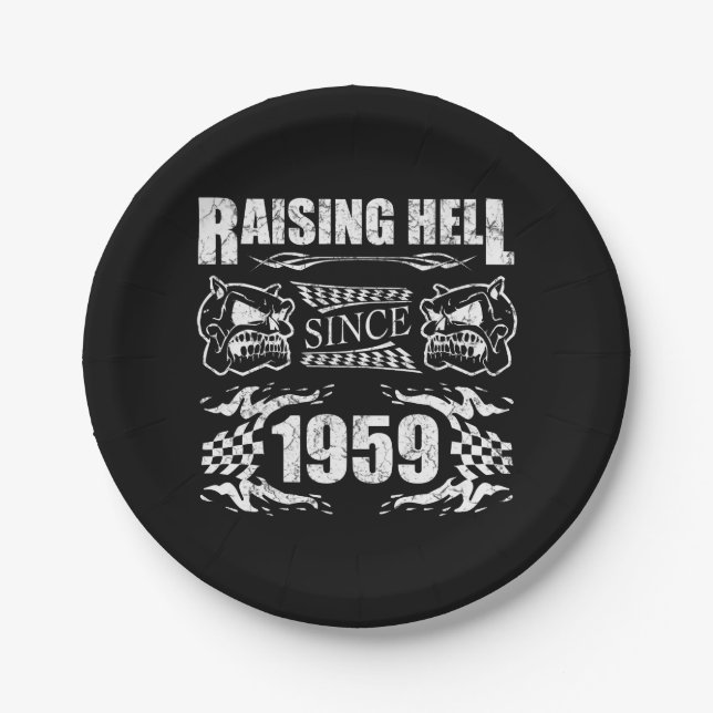 Raising Hell Since 1959 Paper Plate (Front)