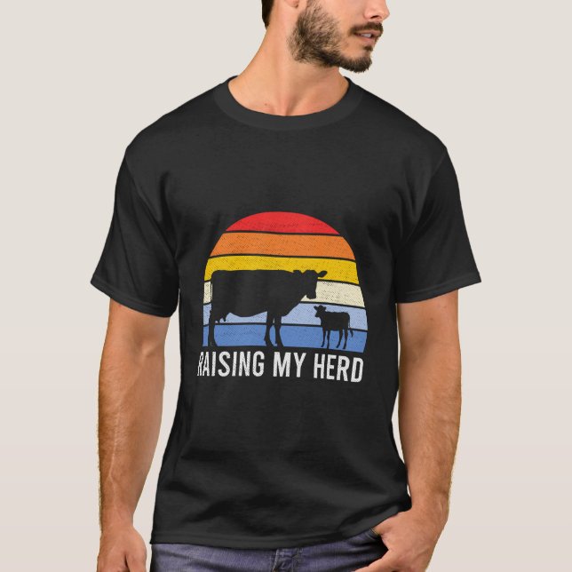 Raising My Herd Cute Mom T-Shirt (Front)